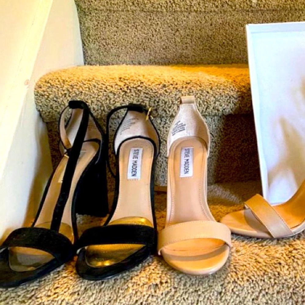 Steve Madden strapped heels.